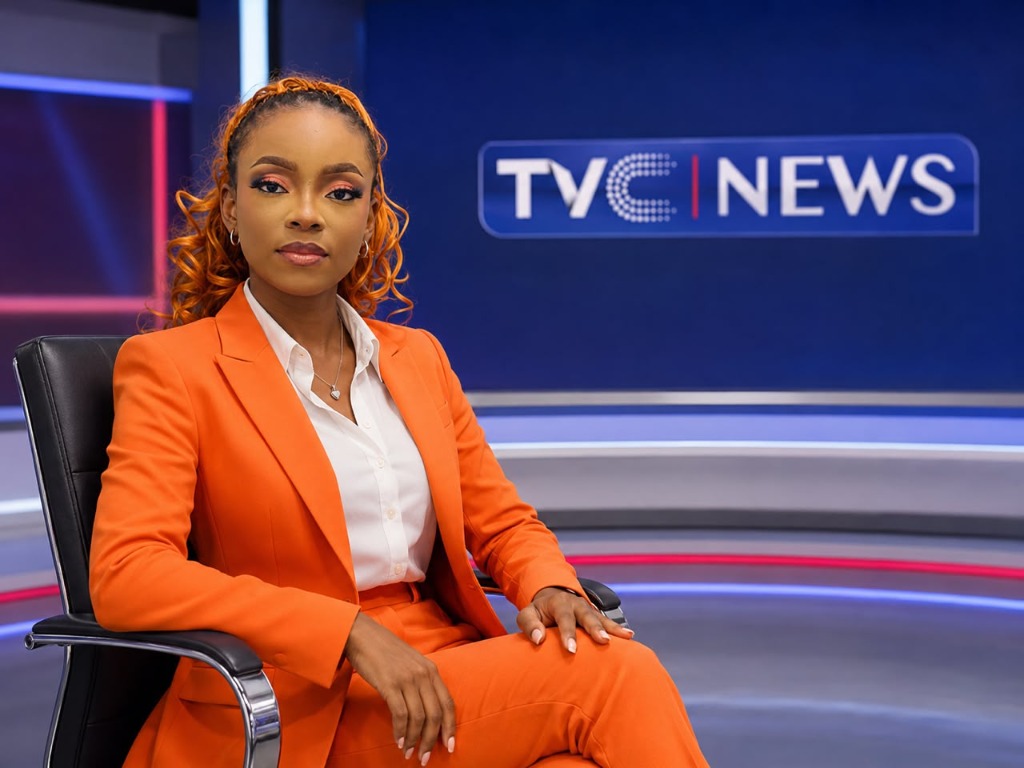 Marvellous Moyinoluwa at TVC News Studio